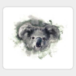 Watercolor illusration of Koala, Portrait Sticker